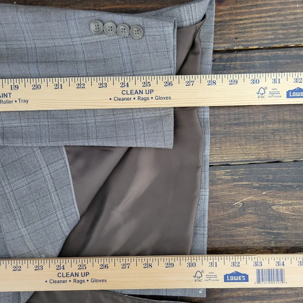 Joseph Feiss Men's Sport Coat Blazer Two Button Brown Plaid‎ Wool Classic 46R